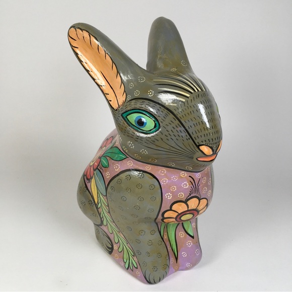 Mexican Pottery Bank Bunny Rabbit Boho Terracotta - Picture 5 of 6